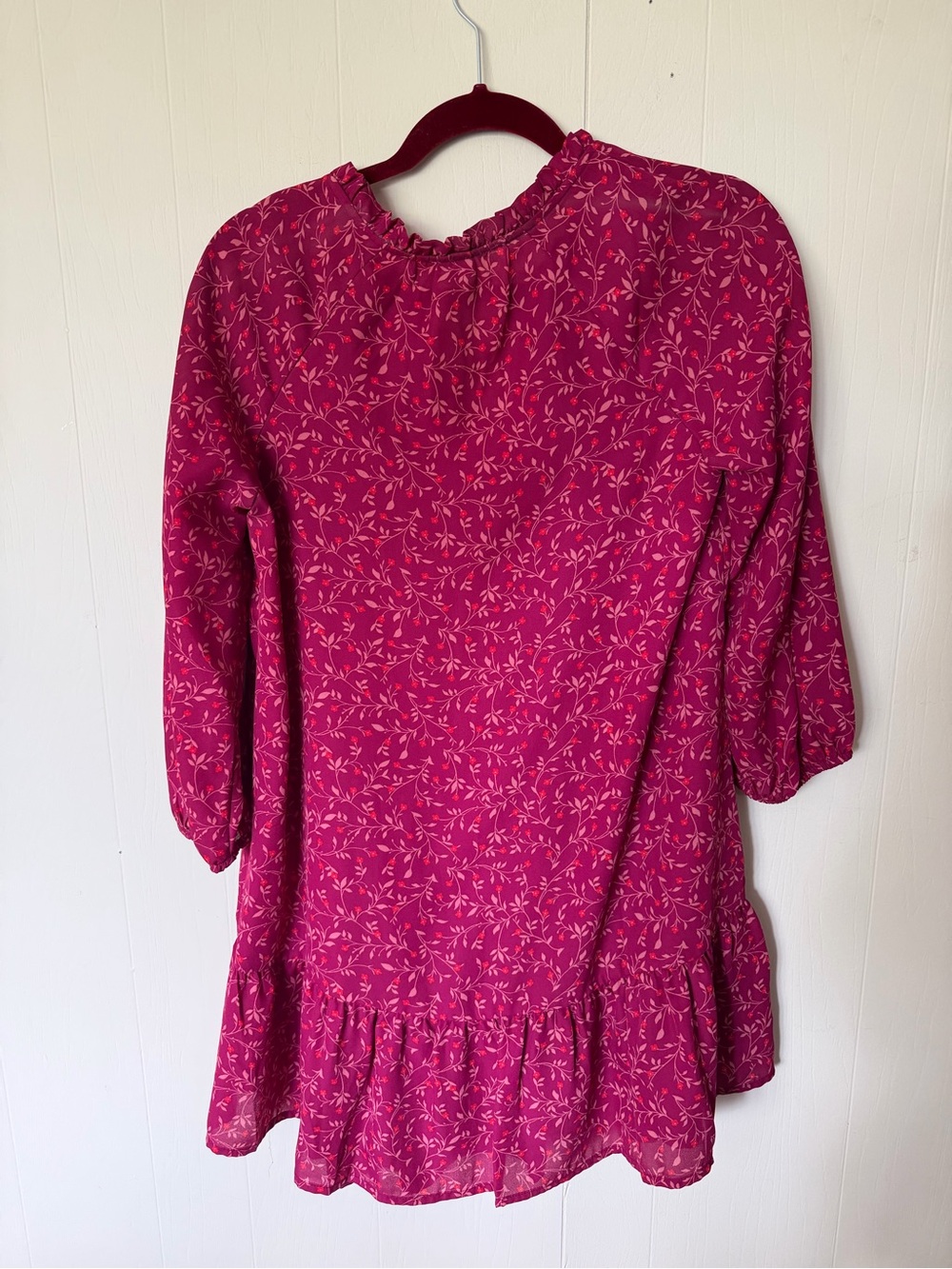 Pink Floral Ruffle Dress - Picture 6 of 6